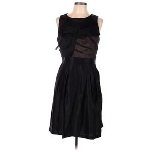 Max and Cleo Amanda Sleeveless Cocktail Dress Size 10 Black Semi-Sheer Top Layer